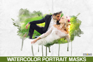 20 Watercolor Portrait Masks - Clipping