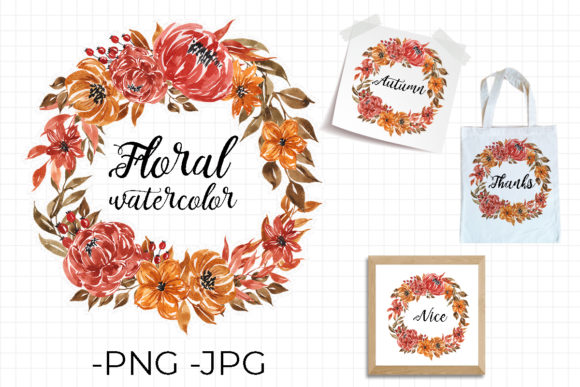 Autumn Crafts: Reviewing a Floral Watercolor Wreath Set