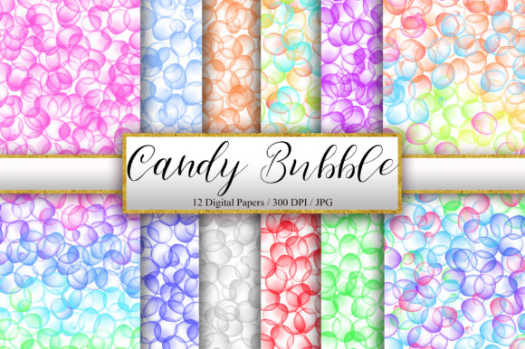 Candy Bubble Watercolor Ink Background