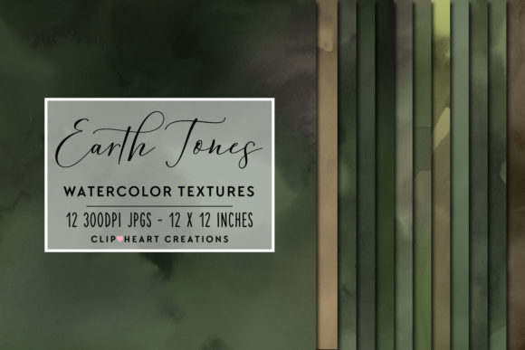 Earth Tones Watercolor Digital Papers and Backgrounds