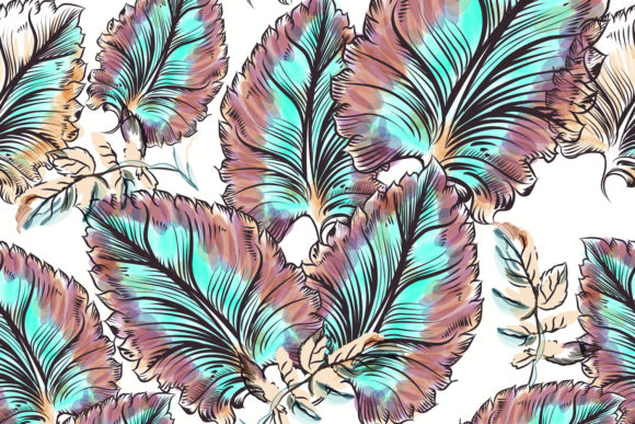 Floral Vector Leaf Pattern Watercolor