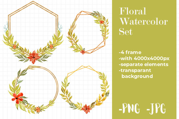 Floral Watercolor Autumn Falls Frame Set for Crafts
