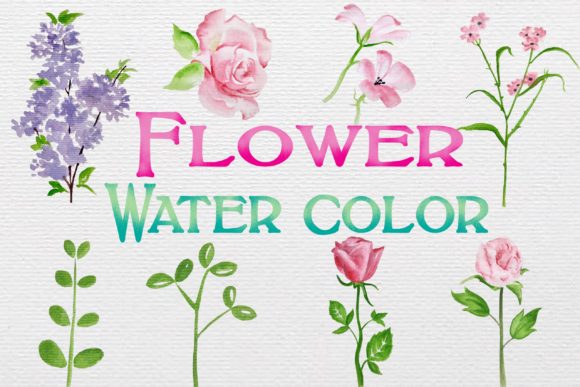 Flowers by Watercolor Painting for Crafts Projects