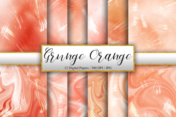 Grunge Orange Watercolor Backgrounds