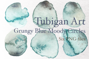 Grungy Blue Watercolor Circles for Logo and Textures
