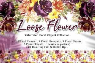 Loose Flower Watercolor Illustration for Crafts