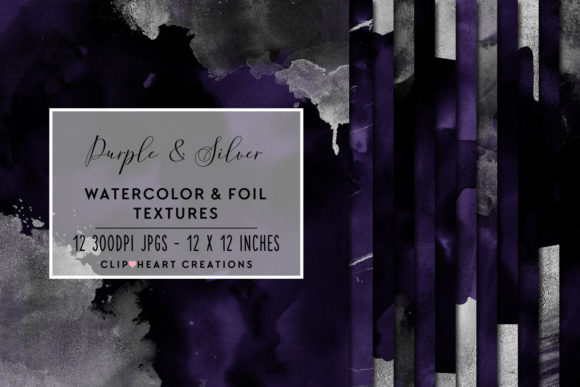 Purple Silver Watercolor and Backgrounds