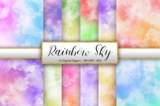 Rainbow Sky Watercolor Background and Backgrounds