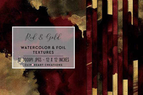 Red Gold Watercolor and Backgrounds