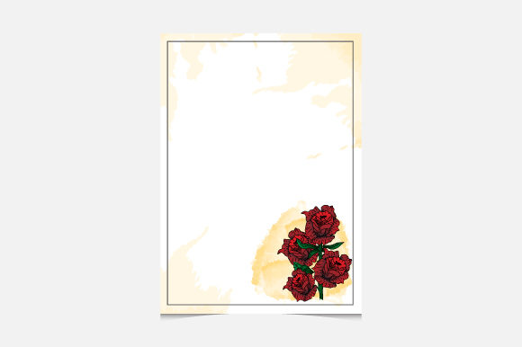 Rose Flower with Frame: Perfect Print Templates
