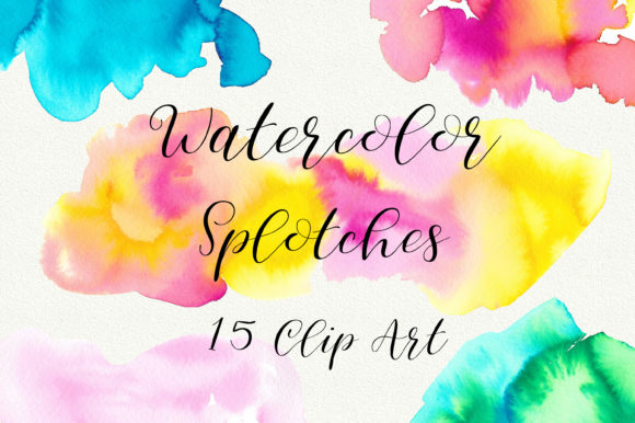 Summer Watercolor Splotches Clip Art & Crafts