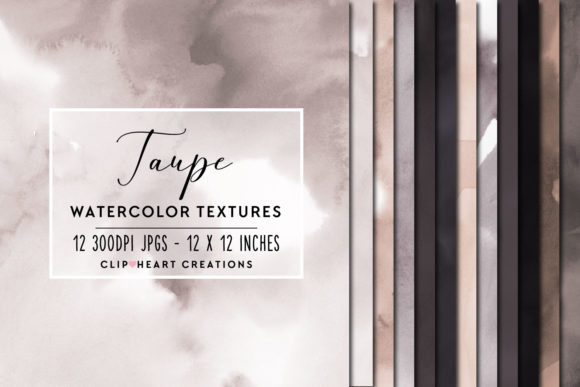 Taupe Watercolor Digital Papers and Backgrounds