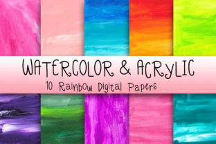 Watercolor Acrylic Digital Papers and Backgrounds