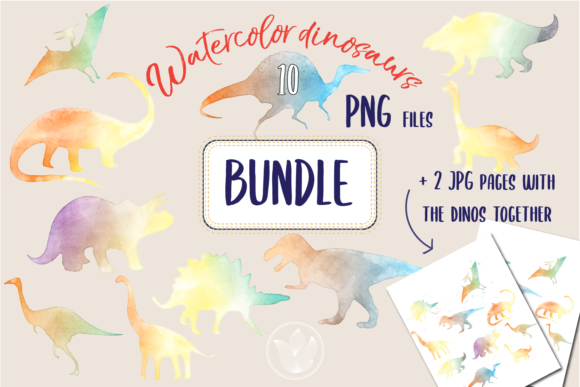 Watercolor Dinosaurs, Sublimation