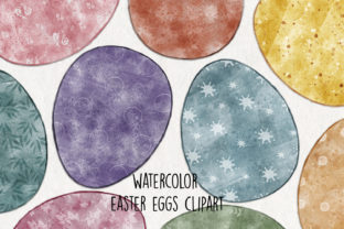 Watercolor Easter Eggs Clipart for Crafts