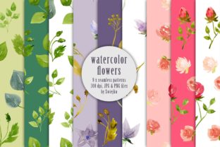 Watercolor Floral Pattern, Clematis