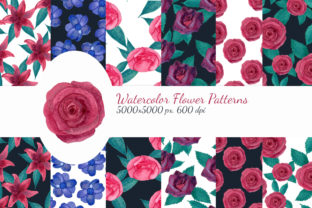 Watercolor Flower Pattern and Patterns
