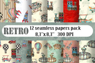Watercolor Transport Patterns Set