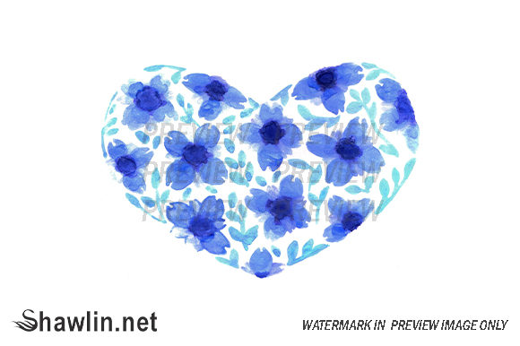 Watercolor Violets and Web Elements